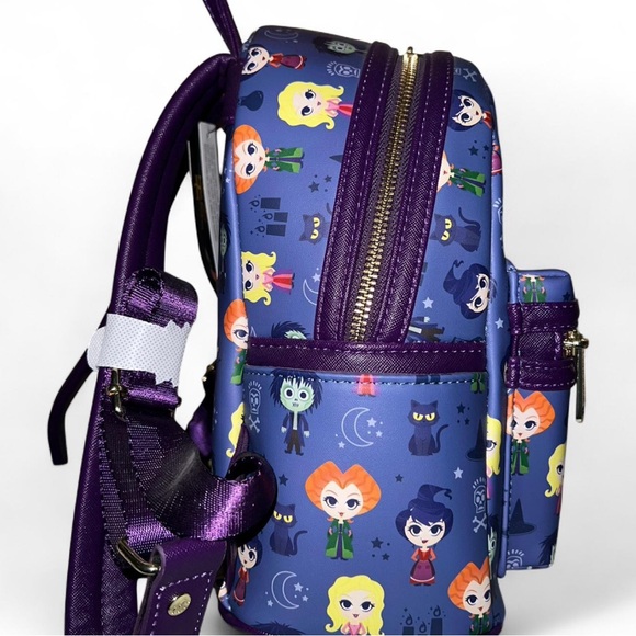 Loungefly Disney Hocus Pocus Character Chibi All Over Print Mini Backpack NWT - Picture 4 of 5